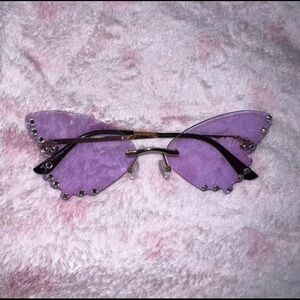 purple rhinestone fairy butterfly sunglasses